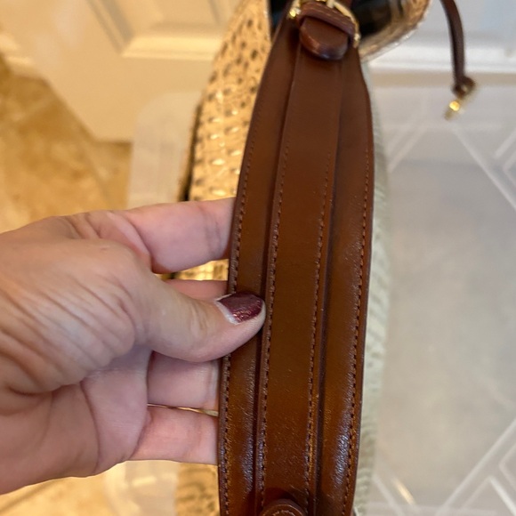 Brahmin Crocodile-Embossed Cream Hobo Bag 13”x14”x4” - Picture 4 of 14